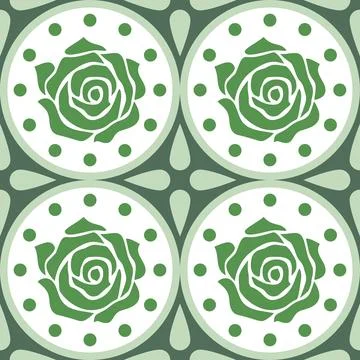 Seamless pattern floral and leafy green color 스톡 일러스트