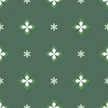 Seamless pattern floral and leafy green color Stock-Illustration