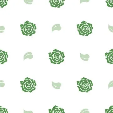 Seamless pattern floral and leafy green color Stock Illustration