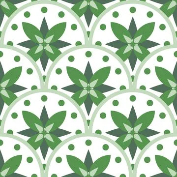 Seamless pattern floral and leafy green color Stock Illustration