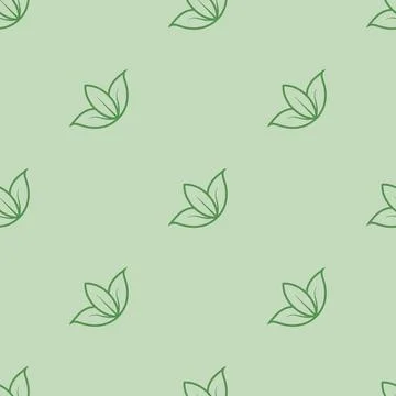 Seamless pattern floral and leafy green color Stock Illustration