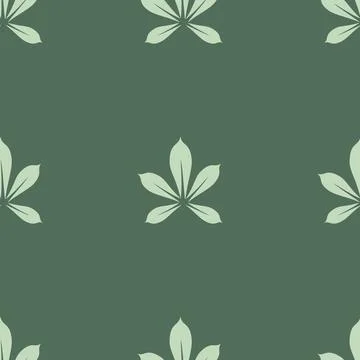 Seamless pattern floral and leafy green color Illustrazione stock