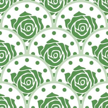 Seamless pattern floral and leafy green color Stock Illustration