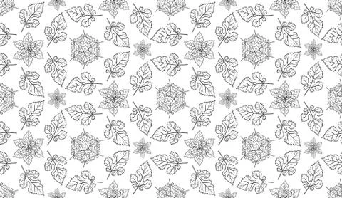 Seamless pattern floral background for coloring page vector Stock Illustration