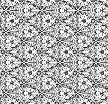 Seamless pattern floral background for coloring page vector Stock Illustration