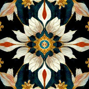 Seamless pattern of floral chintz for background Illustrazione stock