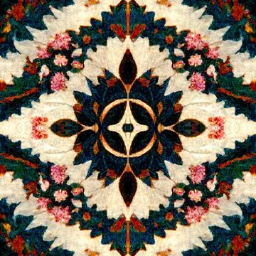 Seamless pattern of floral chintz for background Stock Illustration