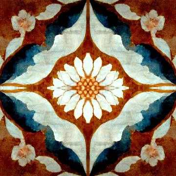 Seamless pattern of floral chintz for background Stock Illustration