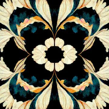 Seamless pattern of floral chintz for background Stock Illustration