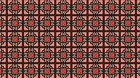 Seamless pattern with floral design and square ornaments. Panning Stock Footage 202633991