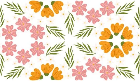 Seamless pattern with floral elements. Botanical inspired repeated design wit イラスト素材