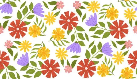 Seamless pattern with floral elements. Botanical inspired repeated design wit イラスト素材