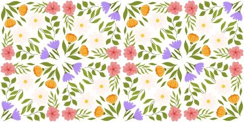 Seamless pattern with floral elements. Botanical inspired repeated design wit Stock Illustration