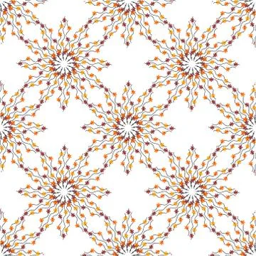 Seamless pattern with floral elements Stock Illustration