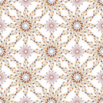 Seamless pattern with floral elements イラスト素材
