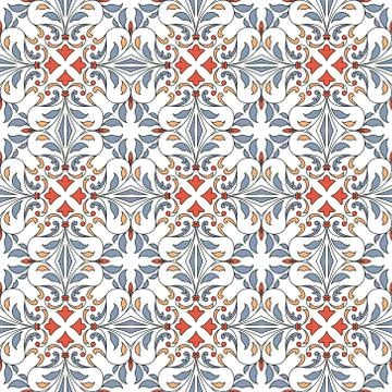 Seamless pattern with floral elements. Seamless template for your design. Stock Illustration