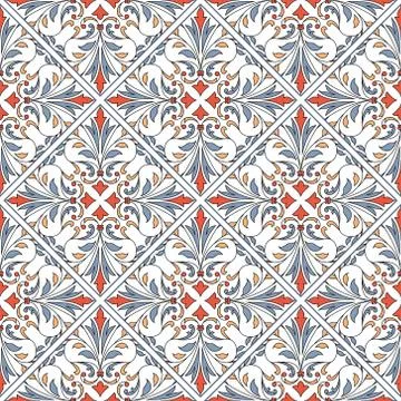 Seamless pattern with floral elements. Seamless template for your design. 스톡 일러스트