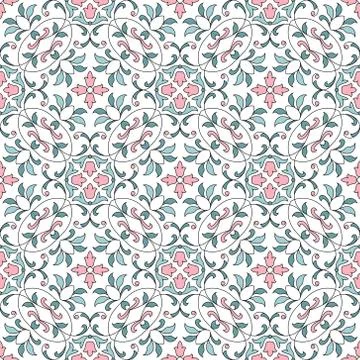 Seamless pattern with floral elements. Seamless template for your design. Stock Illustration