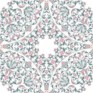 Seamless pattern with floral elements. Seamless template for your design. イラスト素材