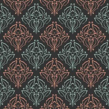 Seamless pattern with floral elements. Seamless template for your design. 스톡 일러스트