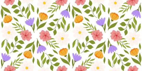 Seamless pattern with floral elements.Botanical inspired repeated fabric or 库存插图