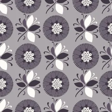 Seamless pattern floral ethnic bloom motif persian style. Hand drawn folk art Stock Illustration
