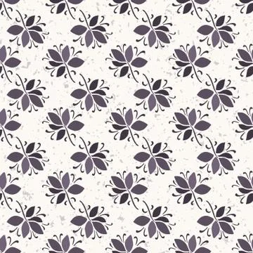 Seamless pattern floral ethnic leaf motif persian style. Hand drawn folk art Illustrazione stock