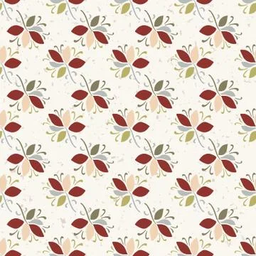 Seamless pattern floral ethnic leaf motif persian style. Hand drawn folk art Illustrazione stock