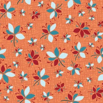Seamless pattern floral ethnic leaf motif persian style. Hand drawn folk art Stock Illustration