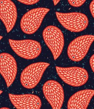 Seamless pattern floral leaf paisley motif persian style. Arabesque boteh Illustrazione stock