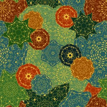 Seamless pattern with floral mandala. Stock Illustration