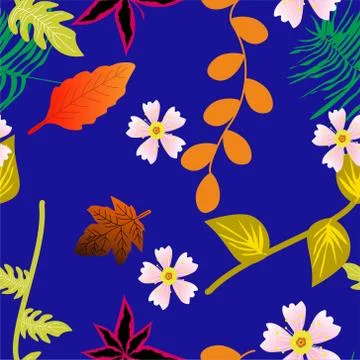 Seamless Pattern With Floral Motifs able to print for cloths, tablecloths, blank Stock Illustration