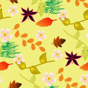 Seamless Pattern With Floral Motifs able to print for cloths, tablecloths, blank Stock Illustration