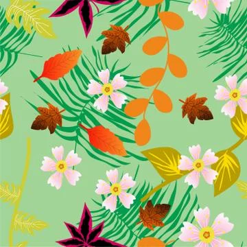 Seamless Pattern With Floral Motifs able to print for cloths, tablecloths, blank Stock Illustration