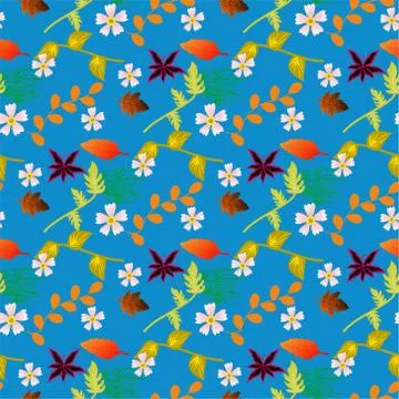 Seamless Pattern With Floral Motifs able to print for cloths, tablecloths, blank Stock Illustration