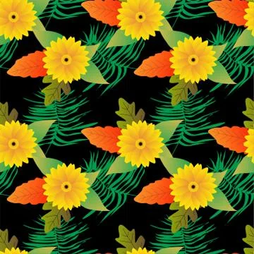 Seamless Pattern With Floral Motifs able to print for cloths, tablecloths, blank Stock Illustration