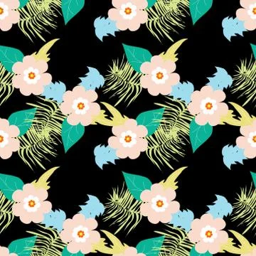 Seamless Pattern With Floral Motifs able to print for cloths, tablecloths, blank Stock Illustration