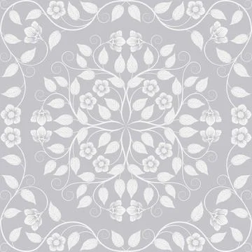 Seamless pattern with floral ornament Stock Illustration