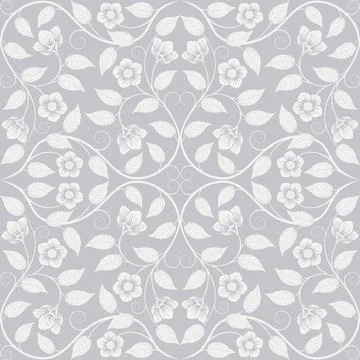 Seamless pattern with floral ornament Stock Illustration