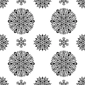 Seamless pattern with floral ornaments イラスト素材