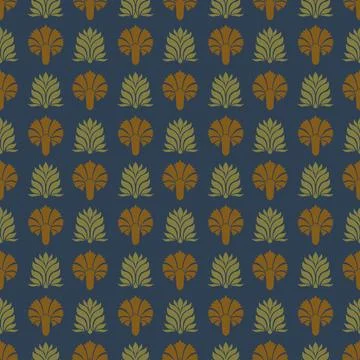 Seamless pattern floral plant symbol ornament. Floral elegant motif in Stock Illustration