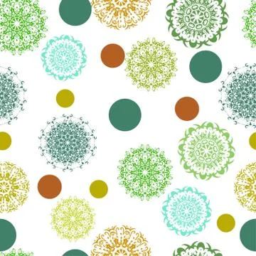Seamless pattern with floral psychedelic floral and plant elements. Vector Illustrazione stock
