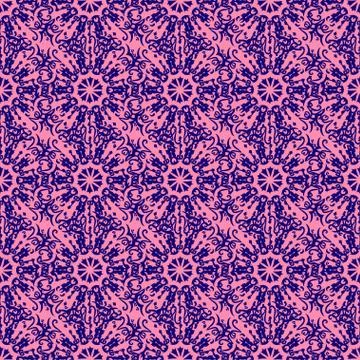 Seamless pattern with floral psychedelic floral and plant elements. Vector Stock Illustration
