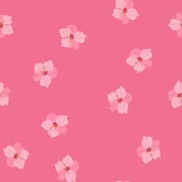 Seamless pattern floral sakura cherry blossom cartoon vector イラスト素材