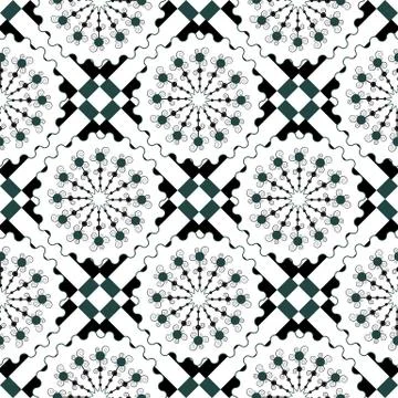 Seamless pattern. Floral stylish background with snowflake. Vector repeating Stock Illustration