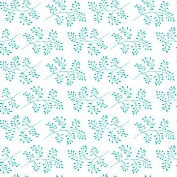 Seamless pattern. Floral stylish background. Branches with leaves. Stock Illustration