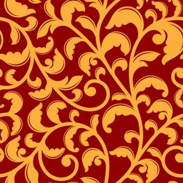 Seamless pattern with floral swirls 스톡 일러스트