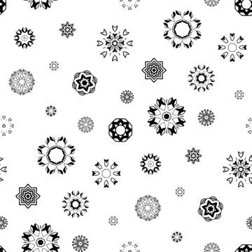 Seamless pattern with floral symbols. Stock Illustration