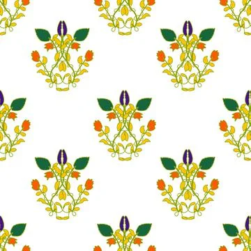 Seamless pattern floral on a white background Stock Illustration