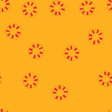 Seamless pattern flotation lifebuoy cartoon vector 스톡 일러스트